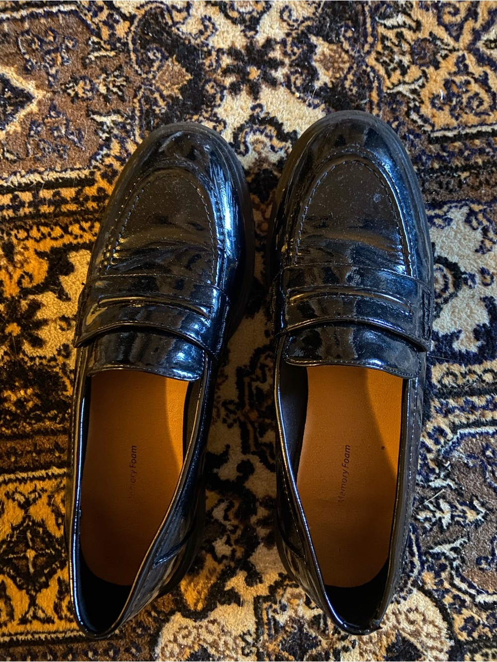 Black Patent Leather Penny Loafers